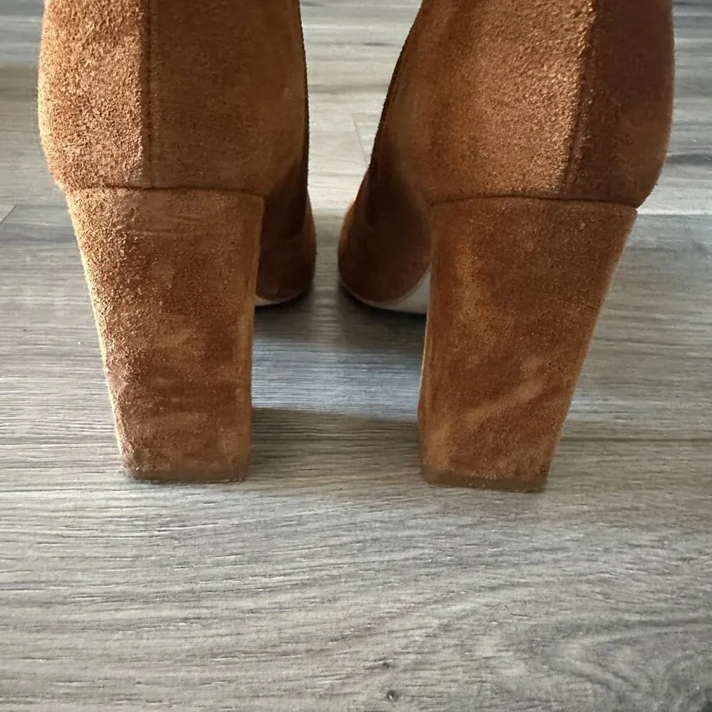 Karen Millen Suede/Leather Heeled Ankle Boot in Camel - Size U.S. 5/EU 36